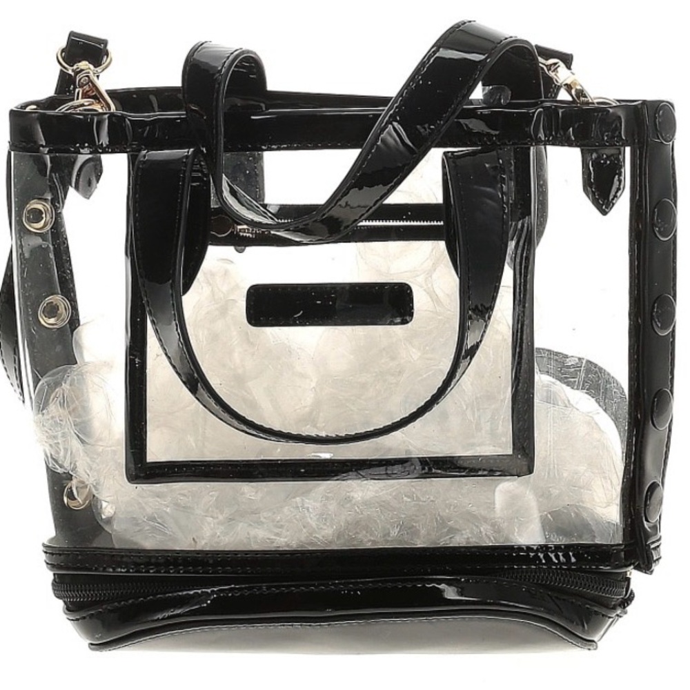 Pre-Loved Designer Beautiful & Perfect Clear Tote Bag with Glossy Black Trim
